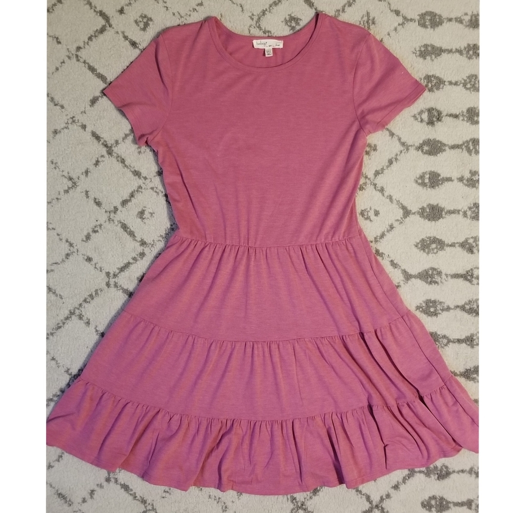 Bebop Pink Babydoll Tiered Dress
